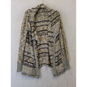 Gilded Intent by BKE Women's Size S Striped Cardigan Sweater Gray